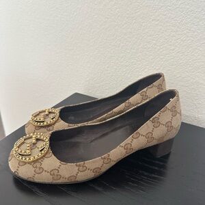 Gucci Canvas Block Heels